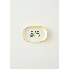 Bella Maison Line Oval Sunum Tabağı Sarı 18X11 cm