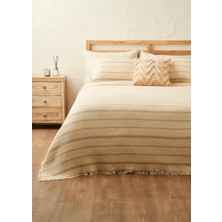 Bella Maison %100 Pamuk Bahama Müslin Dolgulu Modern Yatak Örtüsü Seti Krem 230x250 cm