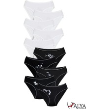 Alya Underwear Kız Çocuk - Garson Pamuklu Kumaş Renkli Slip Külot 10'lu Paket -  (3-4 Yaş, X17)