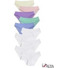 Alya Underwear Kız Çocuk - Garson Pamuklu Kumaş Renkli Slip Külot 10'lu Paket -  (10-11 Yaş, X18)
