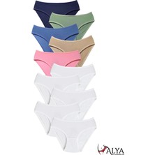 Alya Underwear Kız Çocuk - Garson Pamuklu Kumaş Renkli Slip Külot 10'lu Paket -  (4-5 Yaş, X19)