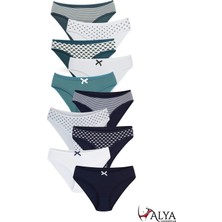 Alya Underwear Kız Çocuk - Garson Pamuklu Kumaş Renkli Slip Külot 10'lu Paket -  (6-7 Yaş, X23)