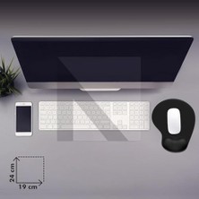 TeknoKapsül - Bilek Destekli Mouse Pad | Konforlu, Kaymaz Taban, Ergonomik, Yumuşak, Ev,ofis (Siyah)
