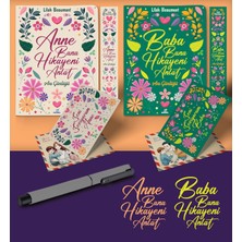 TeknoKapsül Anne ve Baba Bana Hikayeni Anlat Ayraç Kartpostal Kalem - Gri