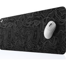TeknoKapsül - Gaming Oyuncu Gamer Mouse Pad, Kaymaz Taban Büyük Boy Large Ofis Tipi Mouse Ped, Fare Altlığı, Düz Masa Koruyucu Klavye Altı Mousepad 70X30 cm (Topografi Siyah)
