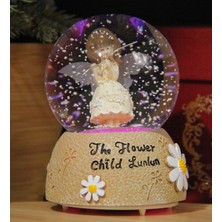 Hediye Biziz Işıklı Müzikli Papatya Rüyası Kar Küresi - 12 cm Yükseklik, 8 cm Genişlik