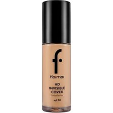 TeknoKapsül Invisible Cover Hd Hafif Yapılı & Yarı Parlak Bitişli SPF30 Fondöten 090 Gldn Ntrl