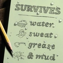TeknoKapsül In The Rain Allwetter Soft Cover Notebook, 4 5/20,3 cm x 7 1/10,2 Cm, Evrensel Desen (No. 374) Yeşil
