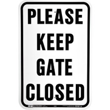 TeknoKapsül Hy-Ko Products 20523 - "lütfen Keep Gate Closed" Alüminyum Tabela 40 cm x 45 cm Siyah/beyaz, 1 Adet