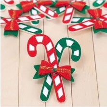 TeknoKapsül Keçe Süs, Baston Şeker 1 Adet Karışık