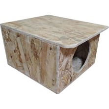 Reyo Kedi Evi Dış Ortam Uygun Ahşap Kedi Evi Osb 35X33X23 cm - CAT31