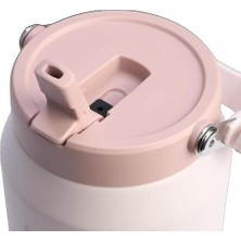 TeknoKapsül Iceflow Flip Straw Tumbler Pipetli Termos Pembe Kuvars (Rose Quartz), 1.9 Litre