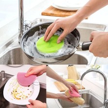 TeknoKapsül Tükenmeyen Silikon Bulaşık Süngeri Çok Amaçlı Bez Tutacak 2 Adet