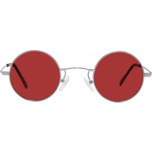 Sanches Vintage Yuvarlak Polarize Güneş Gözlüğü Gümüş Çerçeve Kır