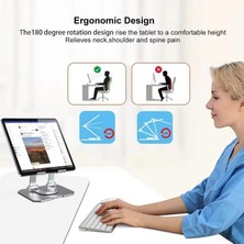 TeknoKapsül GA91 360 Dönebilen I-Pad Tablet Standı Full Metal Kasa Ayarlanabilir Katlanabilir Masaüstü Stand Tutucu