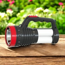 TeknoKapsül USB Şarjlı Çok Fonksiyonlu El Feneri, 2W Led, 4 Tüp Led, 300 Lümen, 1200 Mah Batarya, 3 Mod, Taşınabilir Aydınlatma, Kamp, Acil Durum, Ev Kullanımı Için