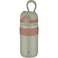 TeknoKapsül Tkk 450ML Rahat Içim Çift Yalıtımlı Paslanmaz Çelik Termos Matara (Yeşil)