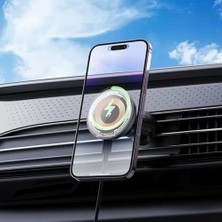 TeknoKapsül BH211 Riley Magsafe ile Uyumlu Mıknatısla Sabitlenen Kablosuz Şarj Destekli Araç Telefon Tutucu - ile Uyumlu ve Kablosuz Şarj Desteği Olan Telefonlar Için BH211