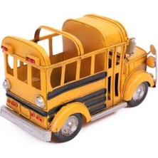 TeknoKapsül Otantik Çarşı Dekoratif Metal Araba Okul Otobüsü Kalemlik 1510A-8279