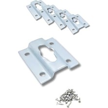 TeknoKapsül Metal Çerçeve Askı Aparatı, 42X45MM Boyutunda, 1.5mm Kalınlık, Beyaz Renk, Tablo ve Ayna Montajı Için, Vidalar Dahil, 4'lü Set