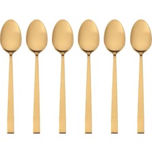 TeknoKapsül Quantum Mat Altın Kahve Kaşığı 14 cm 6 Adet