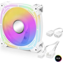 Uravas Store Kasa Fanı 3. Nesil Argb 12 cm - Beyaz ND2657