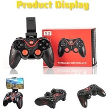 TeknoKapsül Evrensel Gamepad, USB Kablosuz Bluetooth 5.0 Joystick Tv Box Konsol Oyun Kumandası, Ios Cep Telefonu Tutucu Için X3