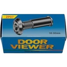 TeknoKapsül Kapı Dürbünü, Geniş Açılı, 180 Derece Görüş Açısı, Çinko Alaşımlı Gövde, Cam Lensli, 14MM Çap, Metal Gövdeli, 50-90 mm Uzunluk Için Ayarlanabilir, Kapı Gözetleyicisi