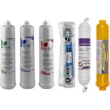 Sulook Kapalı Kasa Su Arıtma Cihazlarına Uyumlu Üstten Çift Çubuklu Inlıne 6'lı Filtre Seti Lg Membranlı