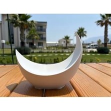 TeknoKapsül Ay Hilal Şeklinde Süs Dekoratif Obje & Çok Amaçlı Organizer – Anahtarlık & Takı Düzenleyici Beyaz 20 x 15