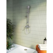 TeknoKapsül Root Round A42725 Banyo Bataryası, Krom