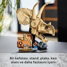 TeknoKapsül World Dinozor Fosilleri: Triceratops Kafatası Modeli 76969; 9 Yaş Üzeri Çocuklar Için Hareket Ettirilebilir Uzuvlar ve Sergileme Standına Sahip Dinozor Oyuncağı, Hediye Fikri (468 Parça)