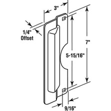 TeknoKapsül -Line Products U 9496 Latch Guard Plate Cover, Outswing, Steel, Stainl