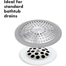TeknoKapsül Good Grip Banyo Küveti Için Paslanmaz Çelik Gider/kıl Süzgeci, 0,64 x 10,67 x 8,26 cm
