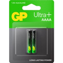 GP Batteries 25A Ultra Plus Lr8D425/E96/AAAA Boy İncenin İncesi Pil, 1.5 Volt, 2'li Kart