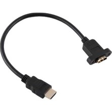 TeknoKapsül 30 cm HDMI Uzatma Kablosu Dişi Erkek HDMI Vidalı Tip Panel HDMI