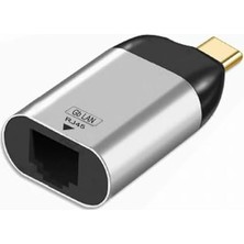TeknoKapsül 3.1 Type - C To Ethernet Adaptör Çevirici 1/1000 1 Gigabit Tip C Ethernet Ağ Lan Adaptörü ve Type C Çıkışlı Notebook Dizüstü Bilgisiyar Uyumlu S-1725