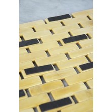 TeknoKapsül Premium Serisi 40X60 cm Doğal Bambu Banyo Paspası