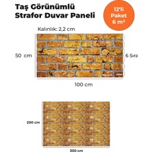 KnB Duvar Paneli ve Söve K&B Taş Görünümlü Strafor Duvar Paneli (12'li Paket)