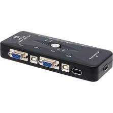 TeknoKapsül 4 Port USB Kvm Switch, 4 Kasa 1 Monitör Switch, 4 Bilgisayarı Tek Elden Yönetin,