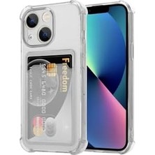 TeknoKapsül 13 ile Uyumlu Şeffaf Yapıya Sahip Arka Ksımında Kartlık Bölmeli Kolay Kullanım Sağlayan Telefon Kılıfı (Siyah)