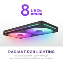 TeknoKapsül Nzxt F280 Rgb Core – 280 mm Tekli Çerçeve Fan Birimi 2 x 140 mm Rgb Fanlı – Devir Sayısı ve Aydınlatma Kontrolü – Yüksek Statik Basınç ve Hava Akımı – Fan Başına 8 Argb LED – Siyah
