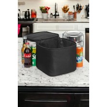 TeknoKapsül Isı Yalıtımlı Tutucu Kamp Piknik Beslenme Sefer Tası Çantası Siyah EX08-S