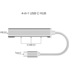 TeknoKapsül Trktech Type - C 4 Girişli USB Çoğaltıcı Type-C To USB Hub 4 Ports