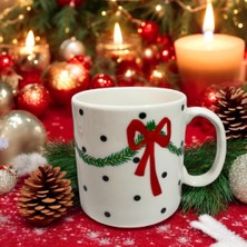 TeknoKapsül Kurdele Puantiyeli Desenli Porselen Kupa