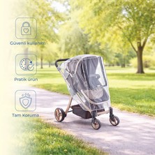 Babyjem Lüx Fermuarlı Reflektörlü Bebek Arabası Yağmurluğu Fitalatsız (22x27cm)