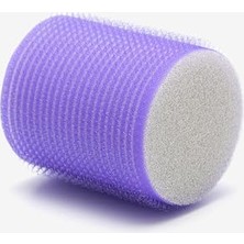 TeknoKapsül Croc 1203 Mor Cırtlı Sünger Bigudi 6lı Çap 5cm +10LU Plastik Saç Pensi