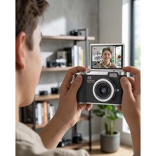 Nemere İthalat 4K Dijital Kamera 48 Mp 8x Zoom ve 180 Derece Flip Ekran Vlog Çekim Özellikli Nemere Ithalat