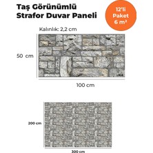 KnB Duvar Paneli ve Söve Dökmetaş Görünümlü  Strafor Duvar Paneli (12'li Paket)
