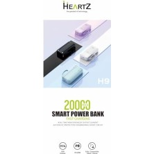 TeknoKapsül H9 20000 Mh Pd 20W ve USB 22.5W Fast Hızlı Şarj Dahili Type C ve Lightning Kablolu Dünya Standartlarına Uygun Polymer Batarya Birebir Amper LCD Göstergeli Powerbank